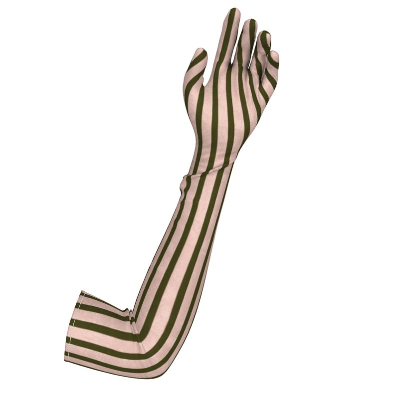 Strawberry Chiffon Cabana Stripe Opera Gloves