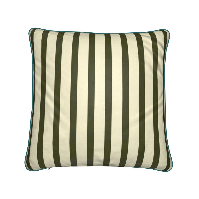 Wide Cabana Stripe Cushion in Vanilla Bean