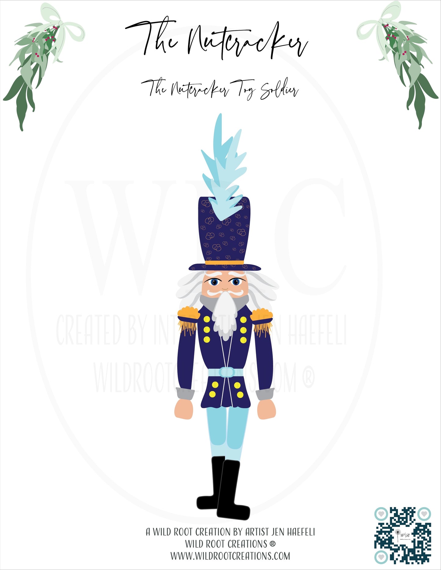 The Blue Nutcracker from the Wild Root Creations Nutcracker Paper Doll Series