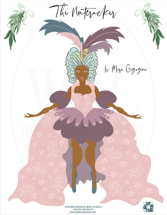 La Mére Gigogne (Madame Ginger) from the Wild Root Creations Nutcracker Paper Doll Series (Copy) (Copy)