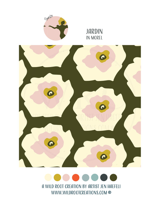 Saunter: Jardin in Morel Repeat Pattern