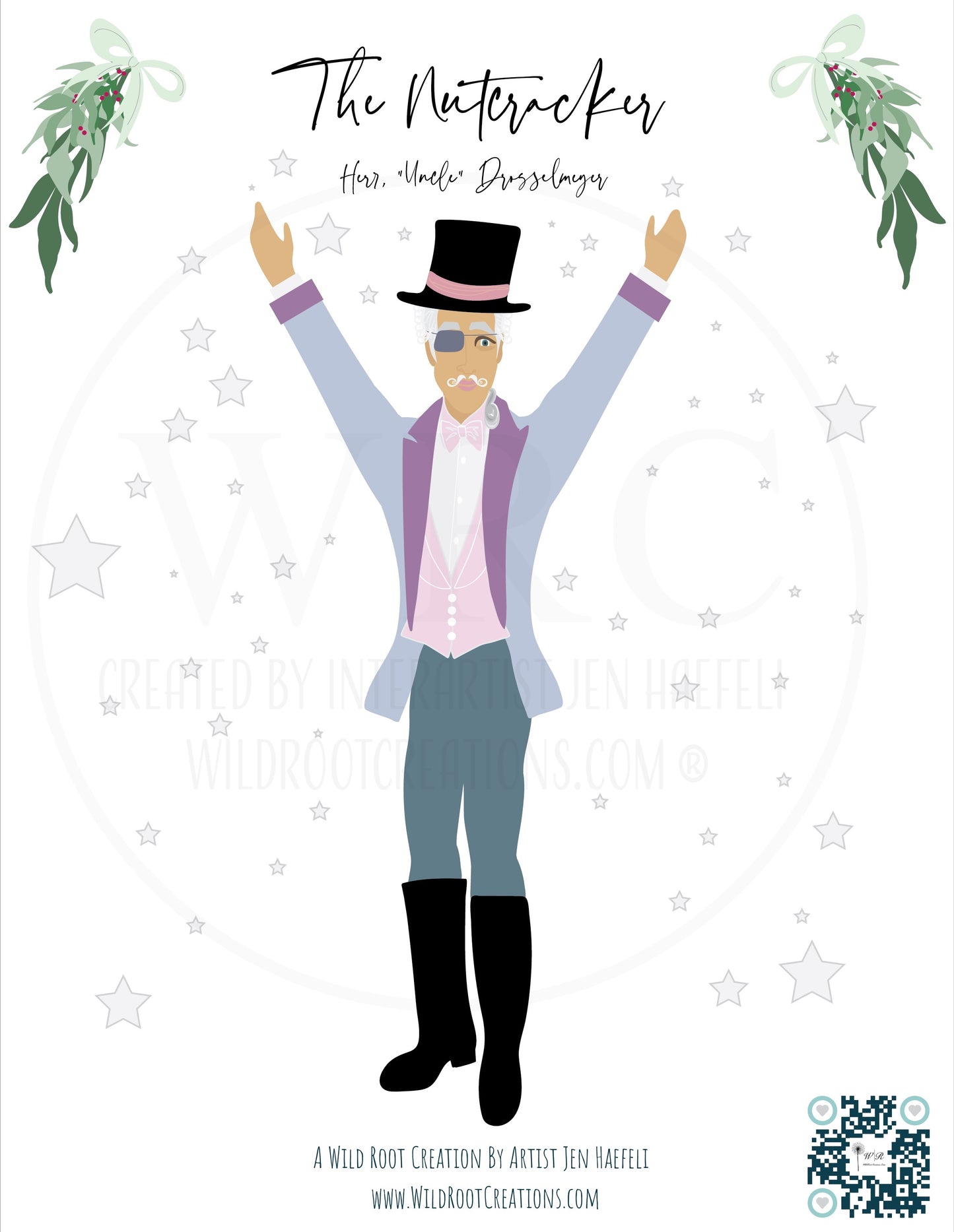 Uncle Drosselmeyer from the Wild Root Creations Nutcracker Paper Doll Series