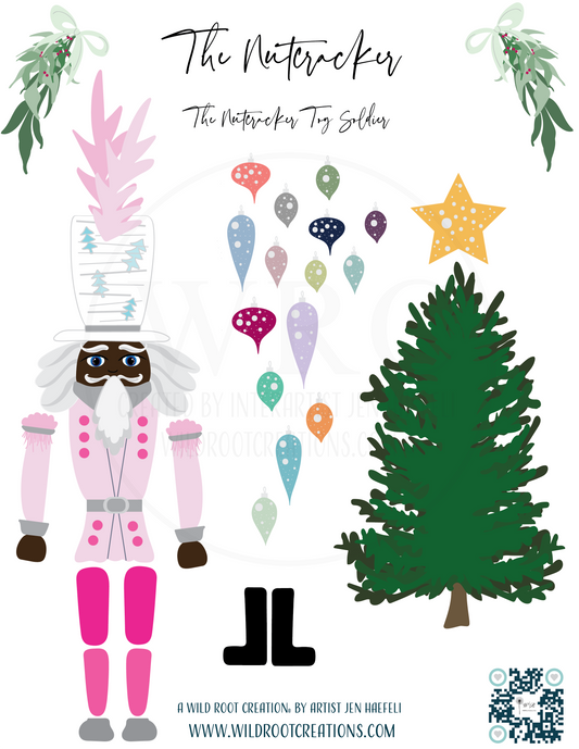 Pink Nutcracker & Frasier Fir DIY Holiday Set