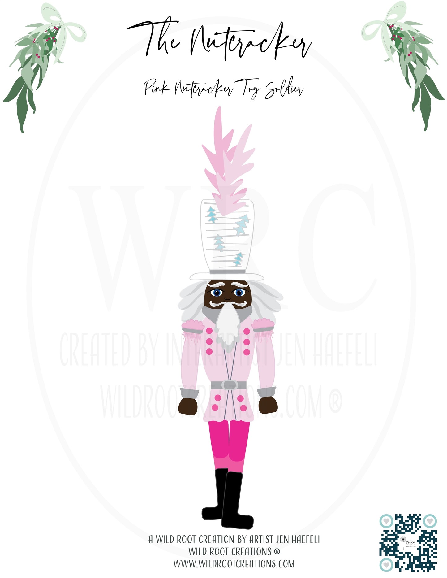 The Pink Nutcracker from the Wild Root Creations Nutcracker Paper Doll Series