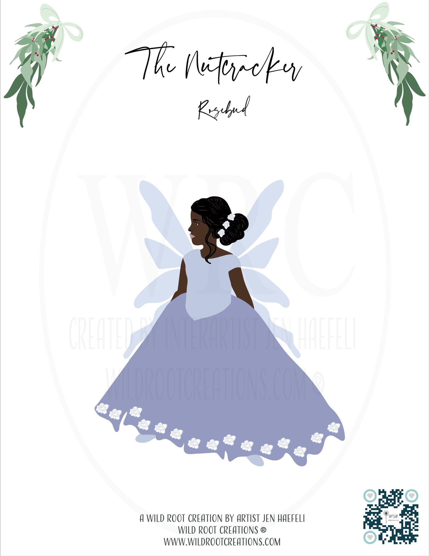 The Purple Rosebud from the Wild Root Creations Nutcracker Paper Doll Series