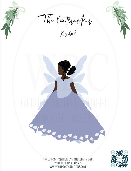 The Purple Rosebud from the Wild Root Creations Nutcracker Paper Doll Series