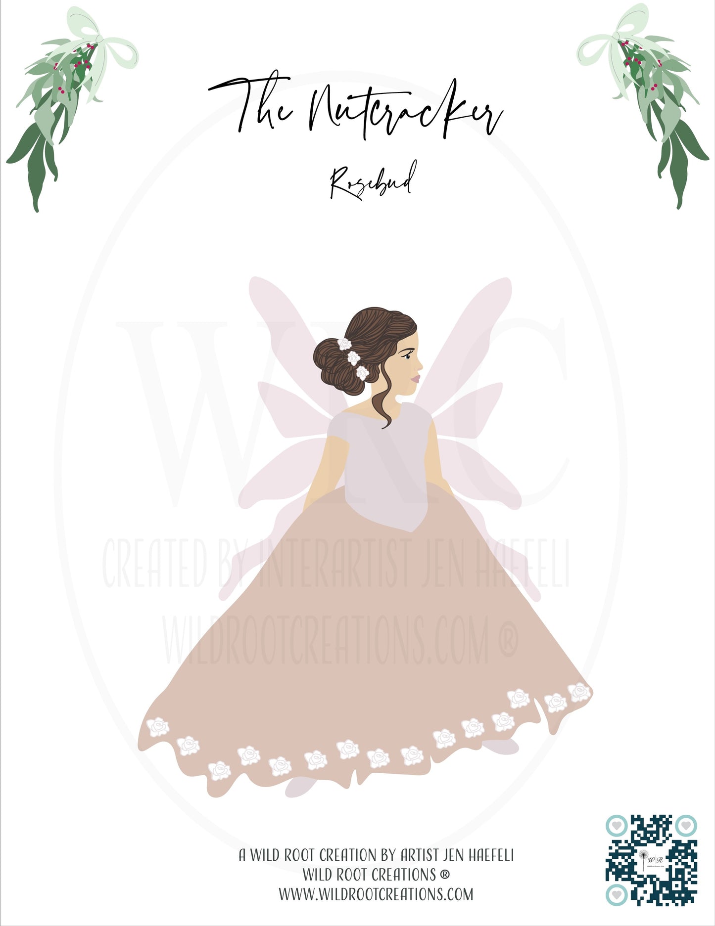 The Tan Rosebud from the Wild Root Creations Nutcracker Paper Doll Series