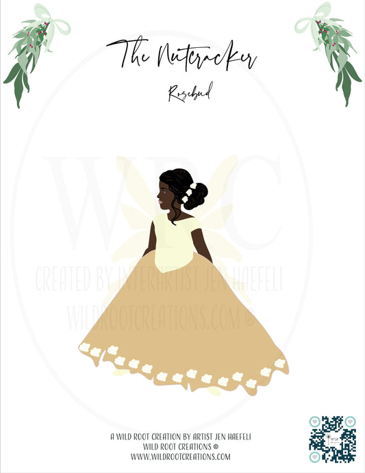 The Yellow Rosebud from the Wild Root Creations Nutcracker Paper Doll Series